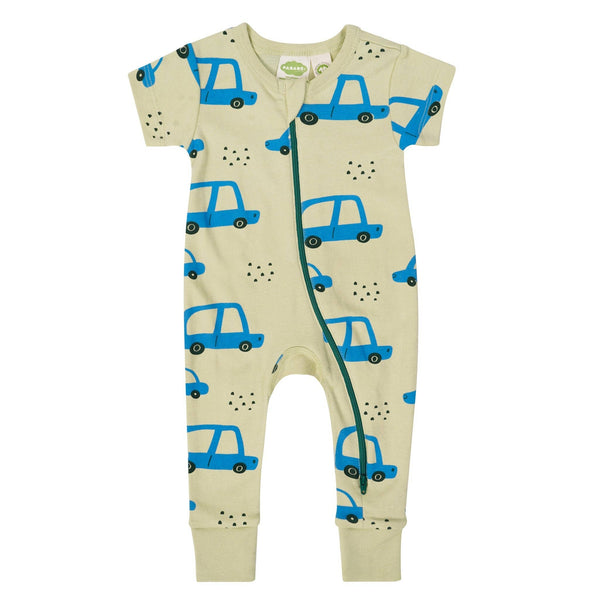 BABY Organic Signature Print '2-Way' Zip Romper - Short Sleeve