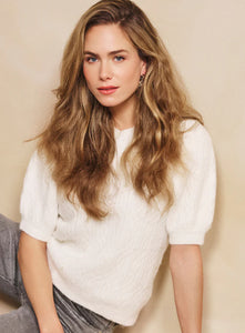 ESQUALO Sweater pearls cable s/slvs