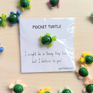 UPLIFTED Pocket Turtle Card with Motivational Message and Figurine