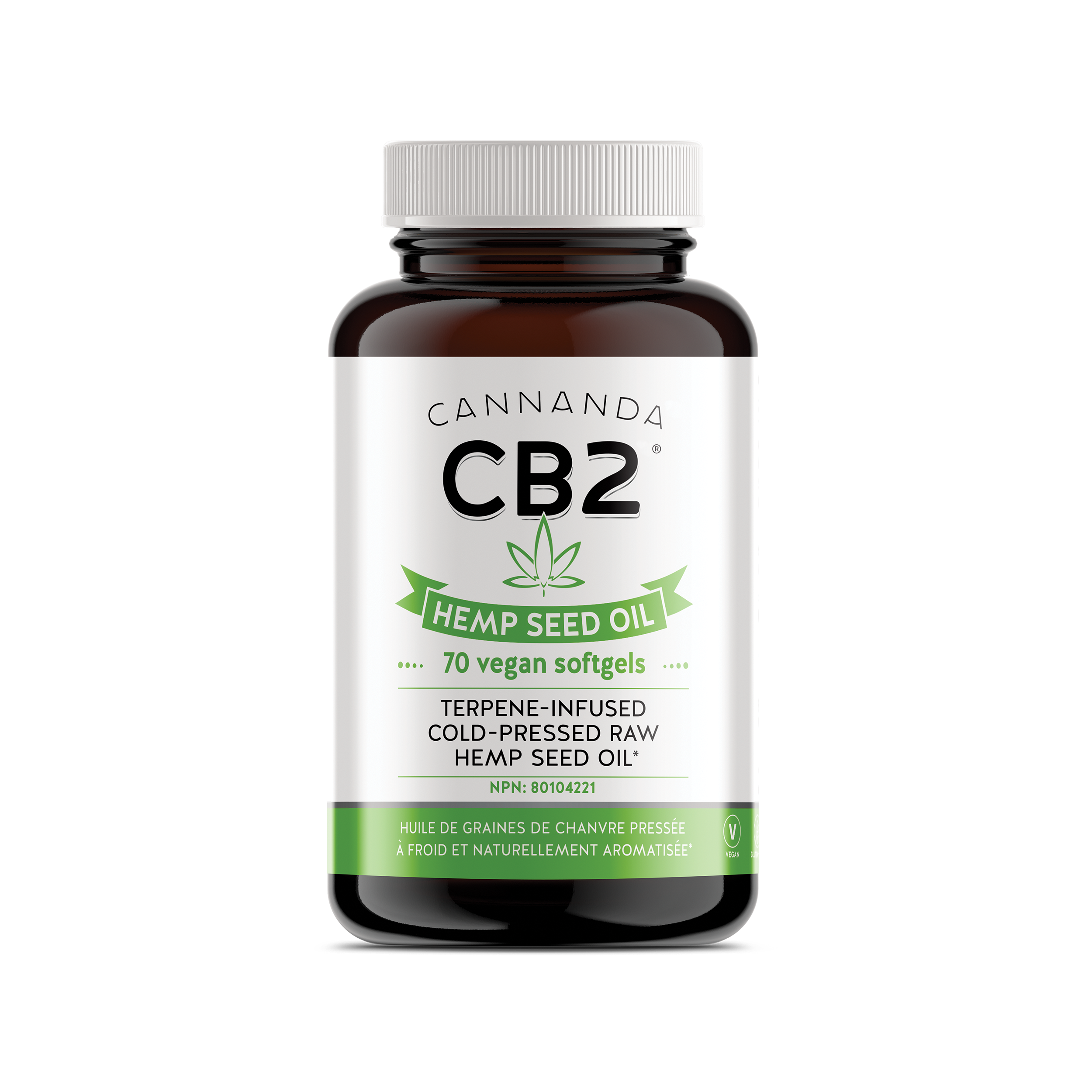 CANNANDA CB2 HEMP SEED OIL >> Vegan Softgels (70 Vegan Softgels)