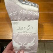 LEMON 3Pk HEATHER SOFT NON TERRY CREW SOCK