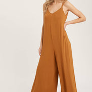 BLUIVY CRISS-CROSS BACK WIDE LEG JUMPSUIT