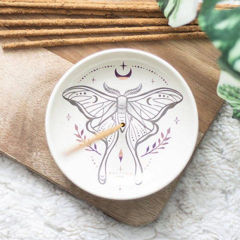 Luna Moth Ceramic Incense Stick Holder Plate