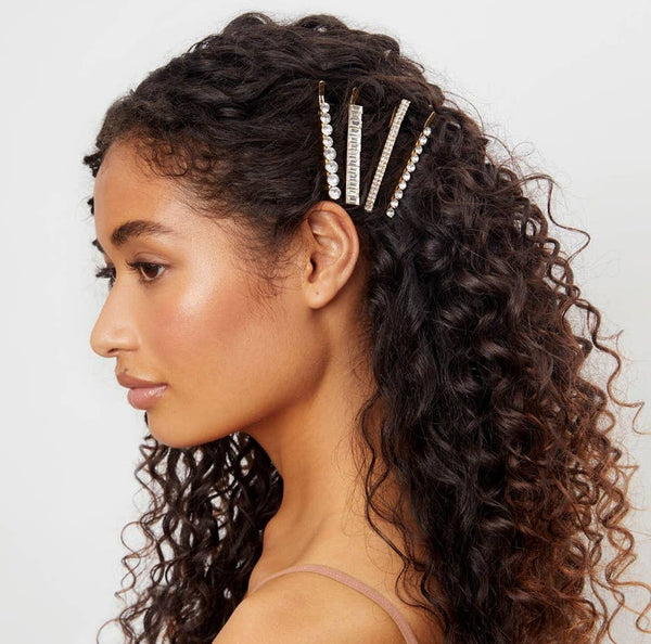 KITSCH Holiday All Dressed up Rhinestone Bobby Pins 4pc Set