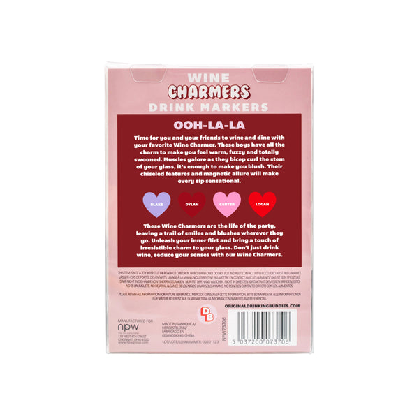 NPW Drinking Buddies Wine Charmer Drink Markers-4 Pack