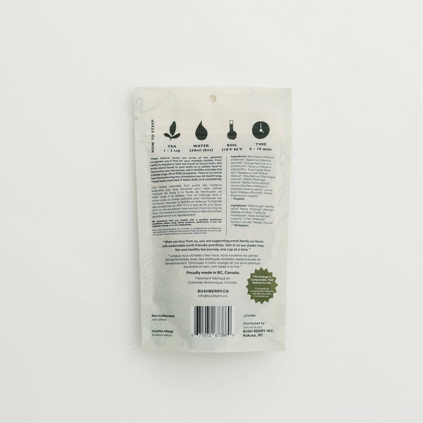 BLUSH BERRY Organic Inflow Tea for Monthly Rhythm | Loose Leaf