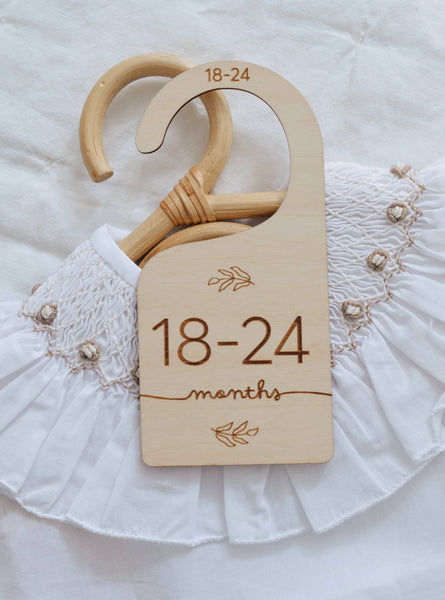 FEPHAS Wooden Baby Hanging Closet Dividers for Nursery Wardrobe- L