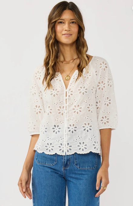 LOVESTITCH Nina Eyelet Top