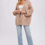 BLUIVY CHUNKY CABLE CARDIGAN