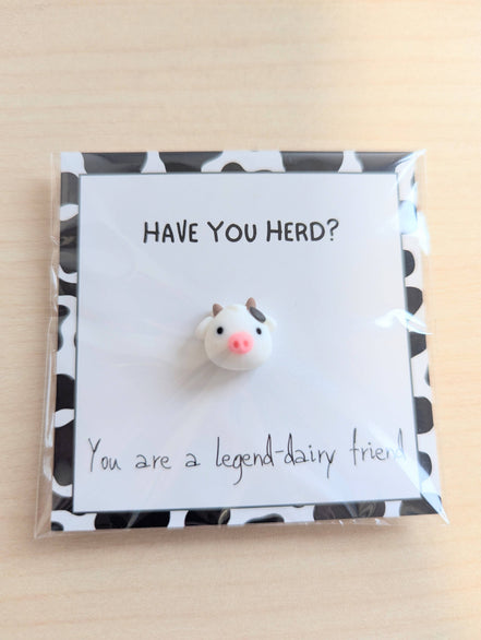 UNLIFTED INK Legendary Friend Card & Cow Figurine with Personal Note