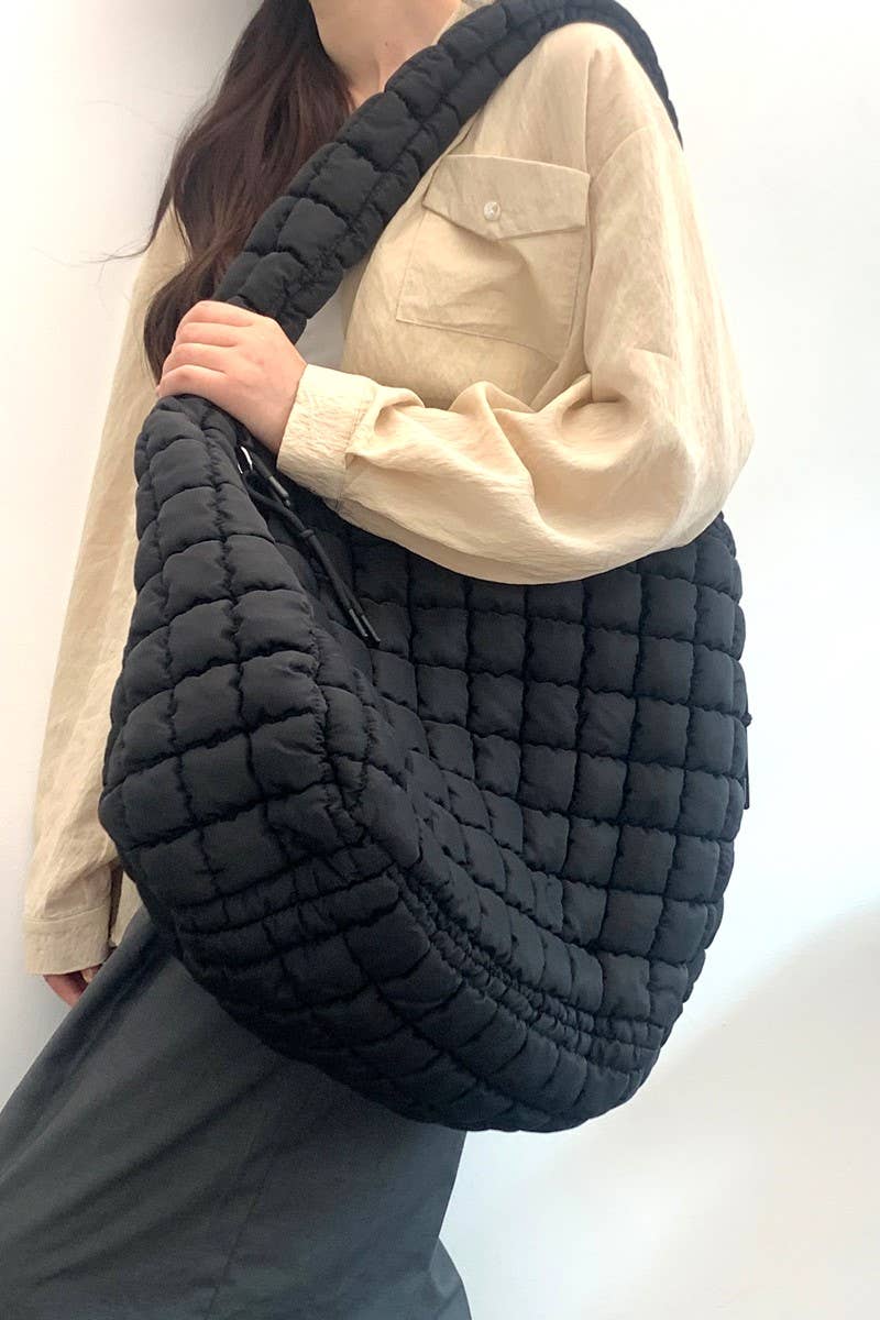 24 POPS Oversized Quilted Carryall Crossbody Bag