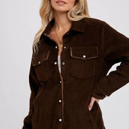 BLUIVY CORDUROY SHERPA-LINED JACKET