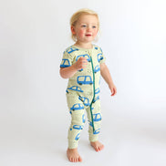 BABY Organic Signature Print '2-Way' Zip Romper - Short Sleeve