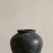 Ceramic Vase, Vintage Style, Black - Athena