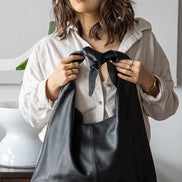 RISA UPCYCLED LEATHER KNOT TOTE