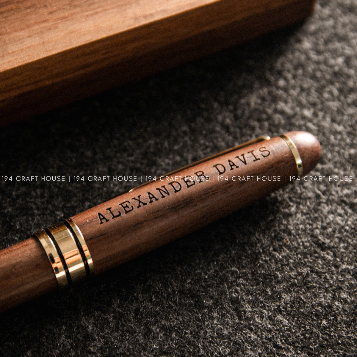 Walnut Wooden Ballpoint Pens & Case Set - Office Gifts