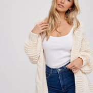 BLUIVY CHUNKY CABLE CARDIGAN