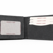 Men’s Full-Grain Crazy Leather Bifold Wallet with ID Window