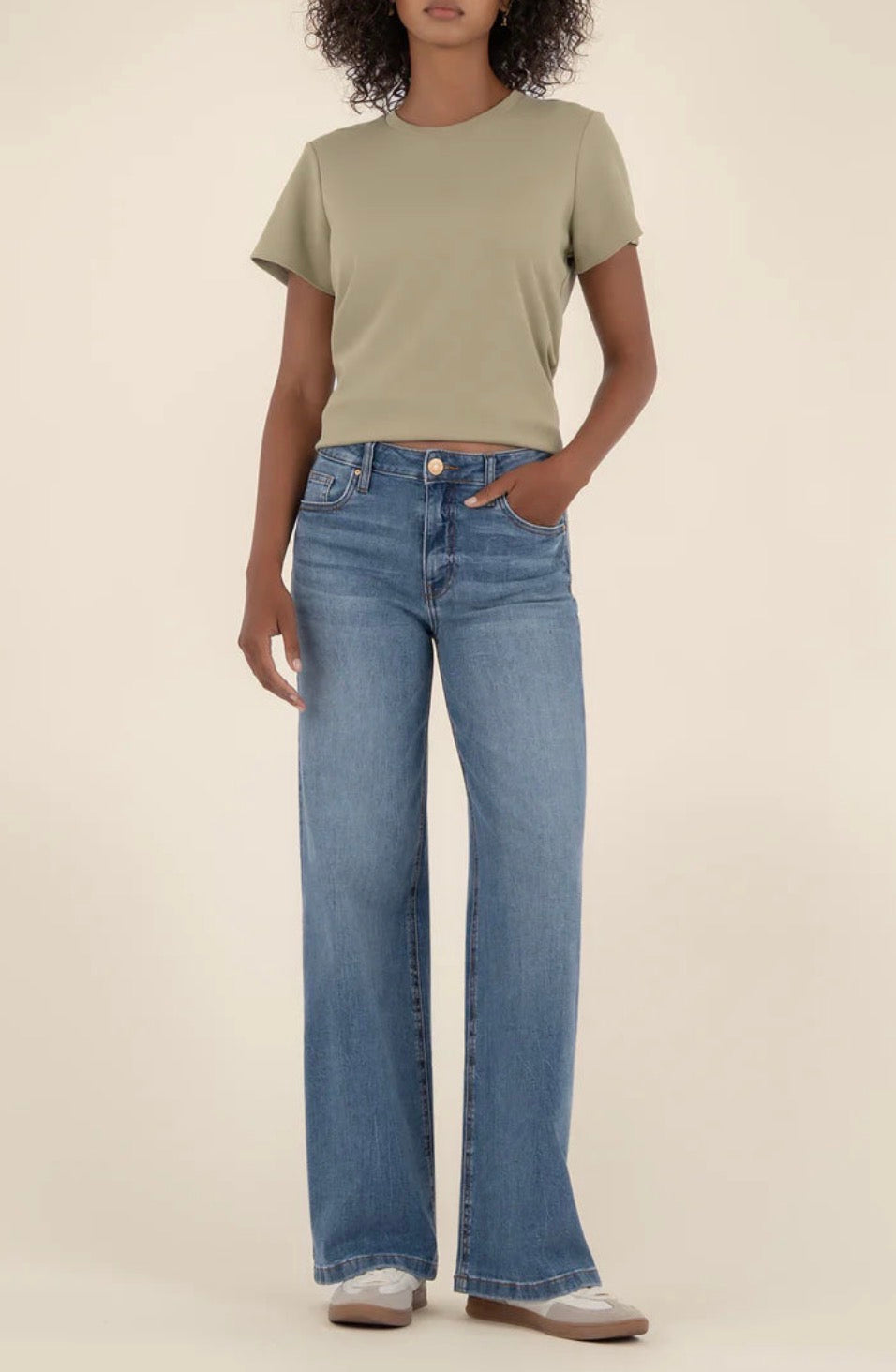 KUT JEAN HIGH RISE WODE LEG-ABLAZE