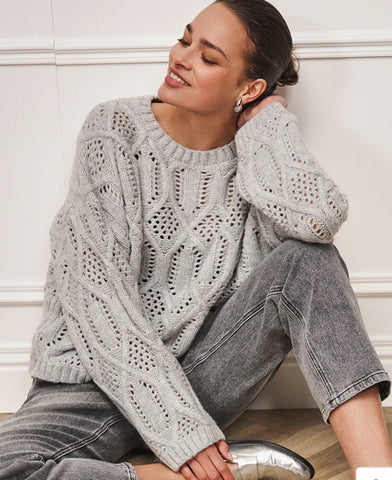 ESQUALO Sweater boxy cables
