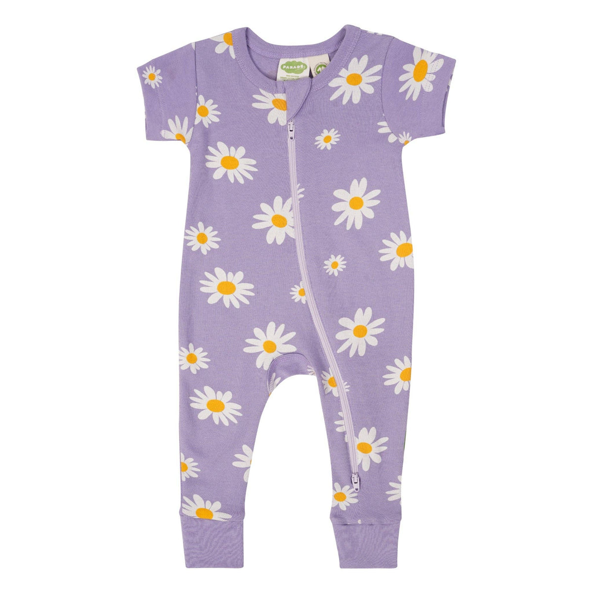 BABY Organic Signature Print '2-Way' Zip Romper - Short Sleeve