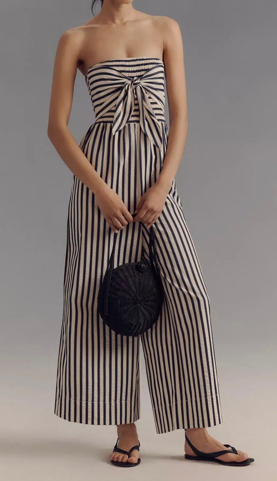 BISHOP & YOUNG ELVA FRONT TIE STRIPE JUMPSUIT