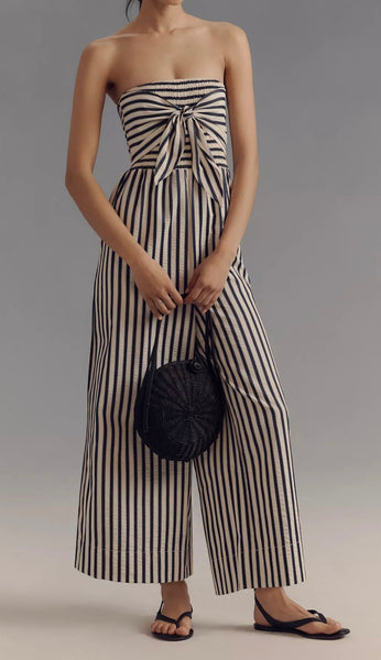 BISHOP & YOUNG ELVA FRONT TIE STRIPE JUMPSUIT