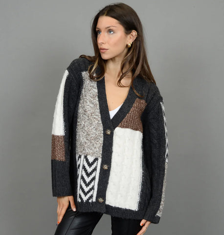 RD STYLE LUDMILA LS V-NECK CARDIGAN