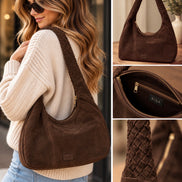 RISA KATE WEAVE SUEDE SHOULDER BAG