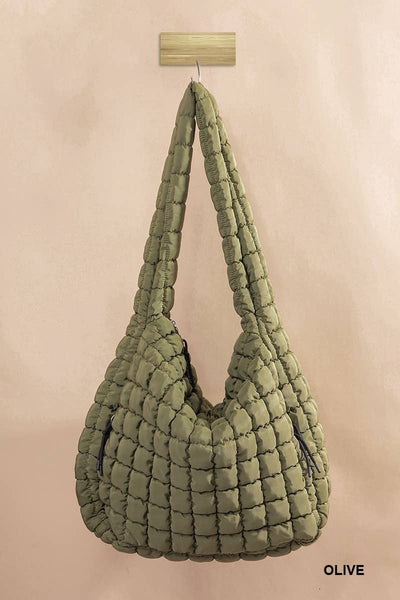 24 POPS Oversized Quilted Carryall Crossbody Bag