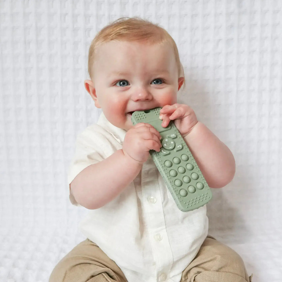 Baby bliss Sensory Popper Teether Phone - Sage