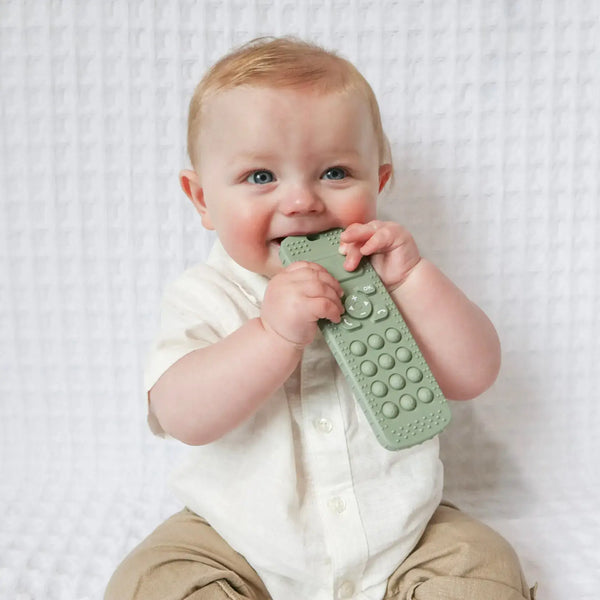 Baby bliss Sensory Popper Teether Phone - Sage
