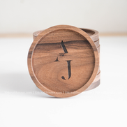 Custom ELORA Engraved Round Wood Coaster - Home Decor & Gifts-2PC