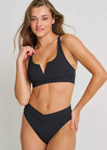 EVERYDAY SUNDAY SWIM BOTTOM RETRO HIGH WAIST HIGH LEG W/OVERLAP BAND