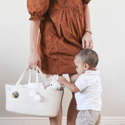 FEPHAS Rope Diaper Caddy/ Beige
