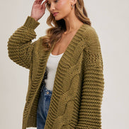 BLUIVY CHUNKY CABLE CARDIGAN