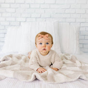 love + wild Oat Checkered Plush Blanket
