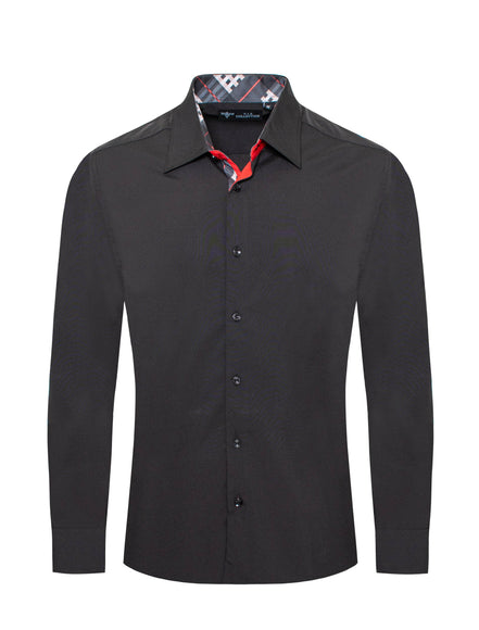 VIP COLLECTION DS-01 BLACK MEN'S DRESS SHIRT