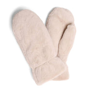 FASHION CITY Solid Faux Fur Cuffed Mittens