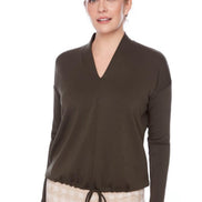 UP V NECK LONG SLEEVE TOP