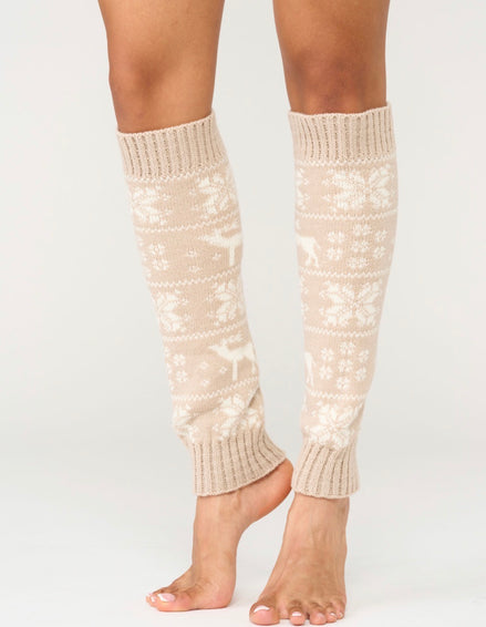 LEMON 1PK WOMENS NORDIC LEGWARMER - LIGHT BEIGE