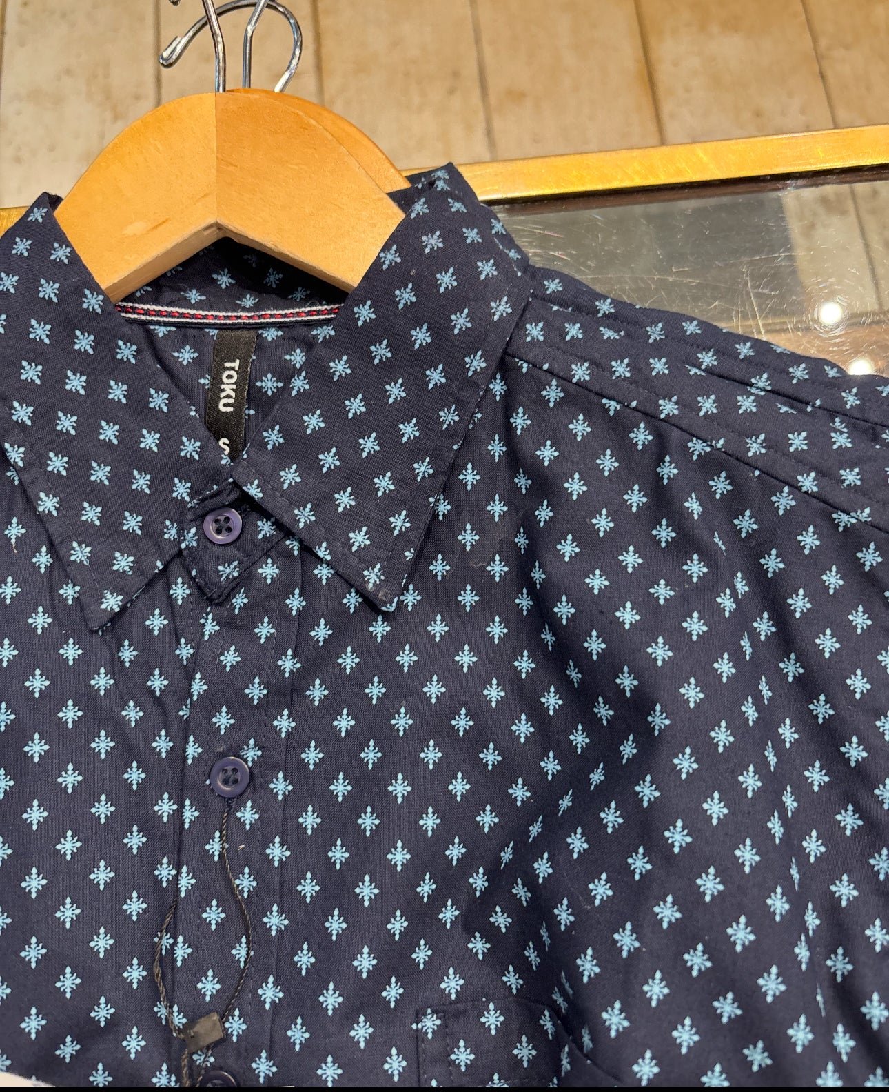 URBAN FITZ TOKU Vintage-Inspired Floral Print Short-Sleeve Shirt