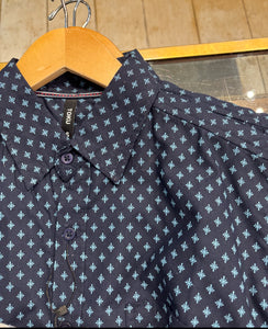 URBAN FITZ TOKU Vintage-Inspired Floral Print Short-Sleeve Shirt