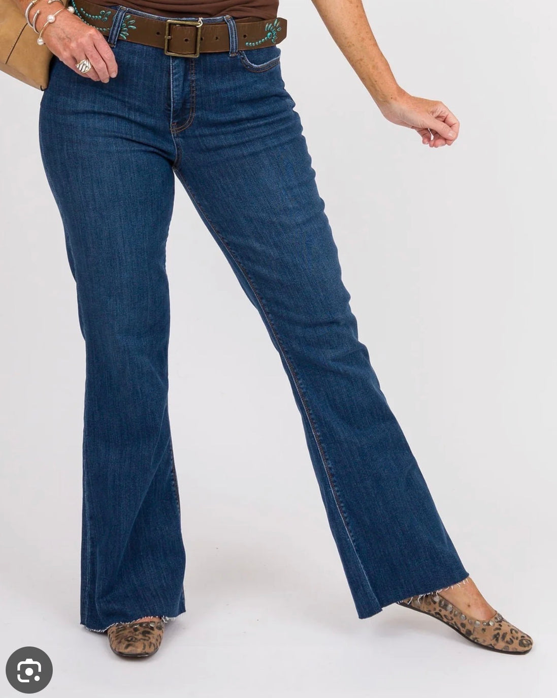 STELLA HIGH RISE FAB AB FLARE W/RAW HEM-ROYALTY