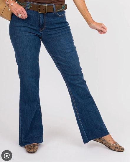 STELLA HIGH RISE FAB AB FLARE W/RAW HEM-ROYALTY