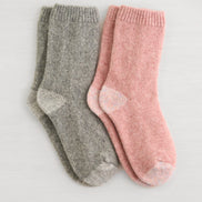LEMON 2PK NON TERRY SWEATHER KNIT CREW SOCK