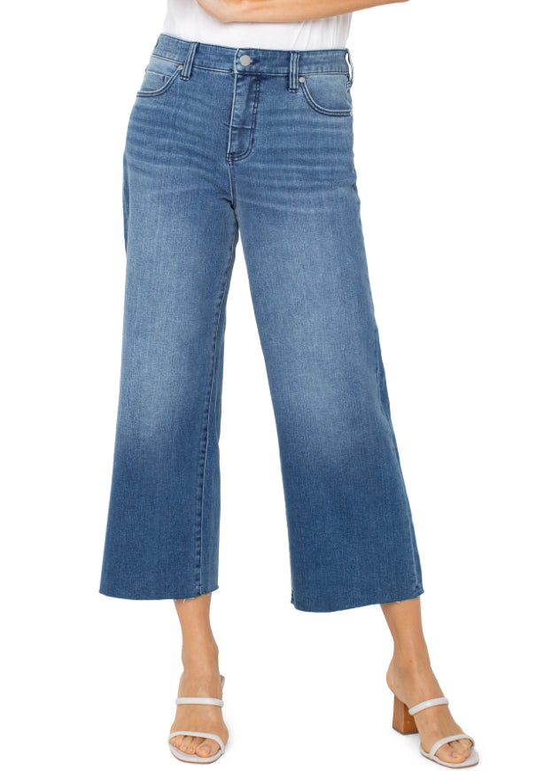 LIVERPOOL STRIDE HIGH RISE WIDE LEG W CUT HEM