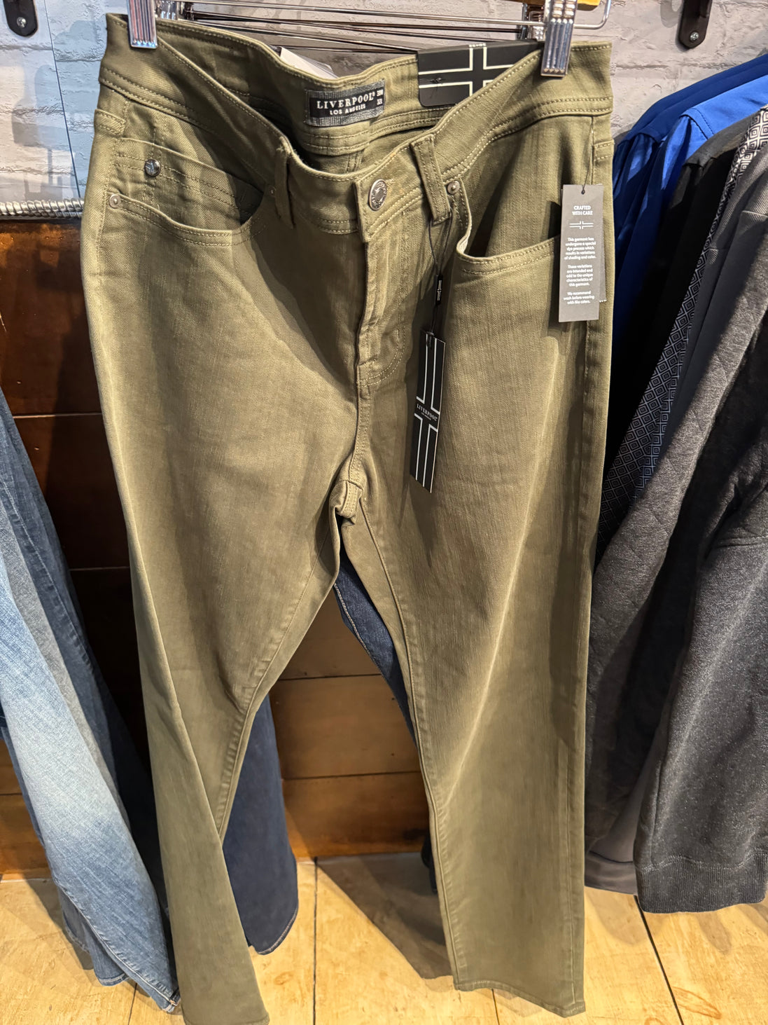 LIVERPOOL KINGSTON MODERN STRAIGHT-OLIVE NIGHT