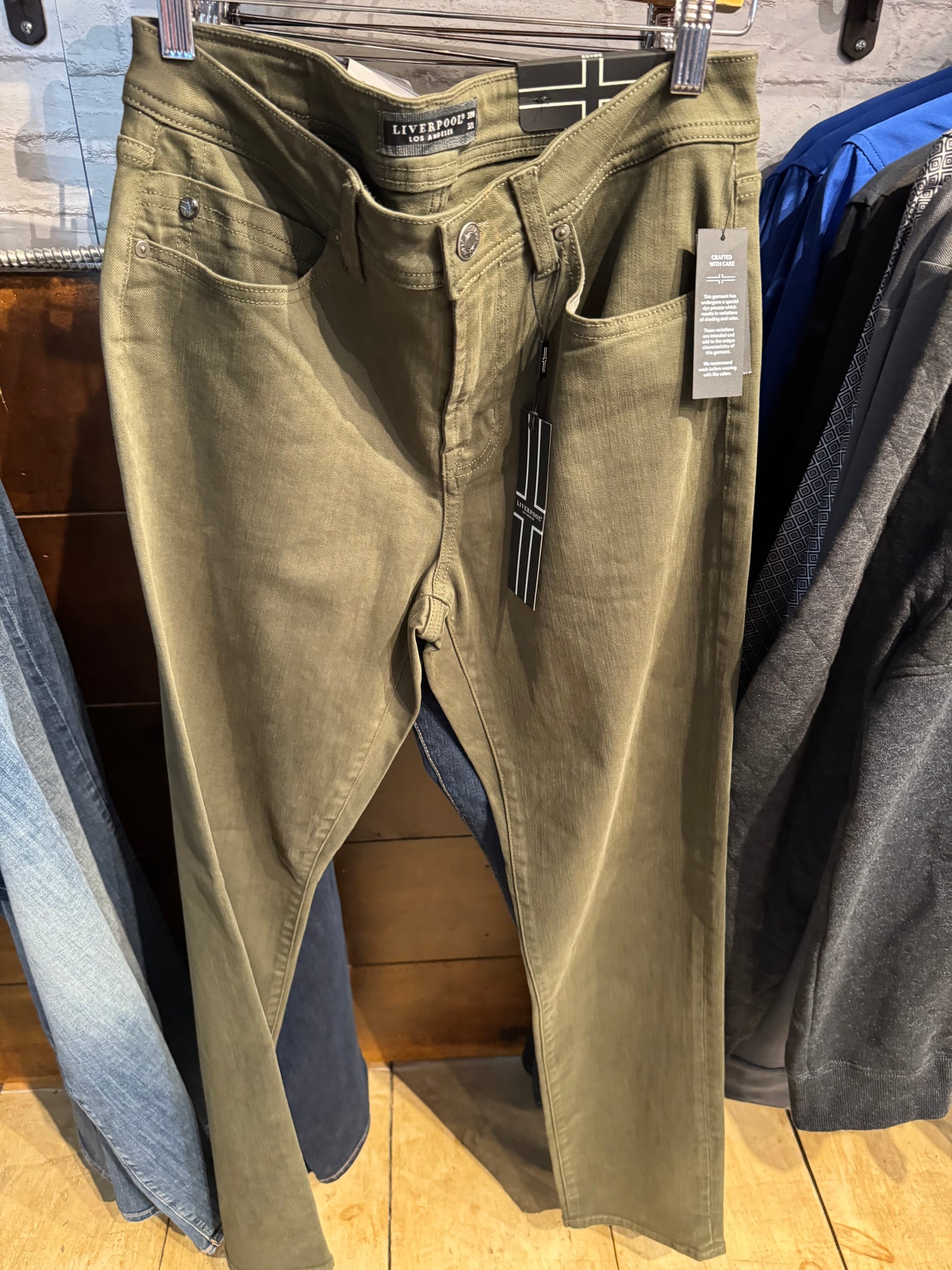 LIVERPOOL KINGSTON MODERN STRAIGHT-OLIVE NIGHT