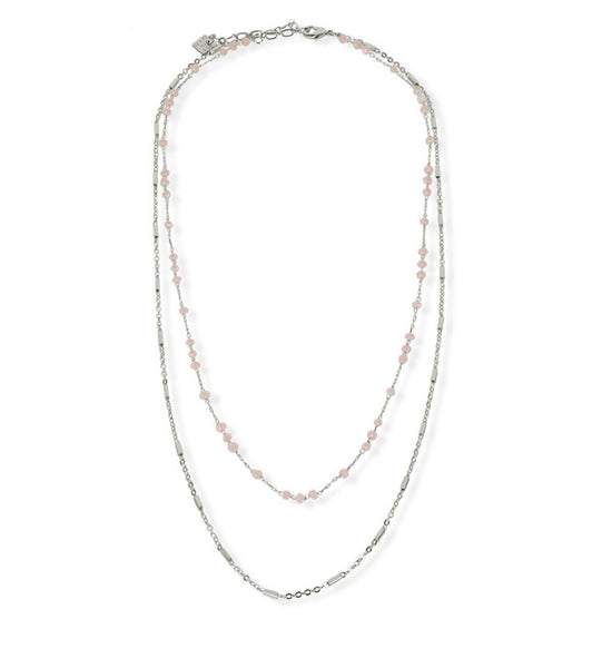 FAB THE BAILEY DOUBLE LAYERED GLASS CRYSTAL NECKLACE